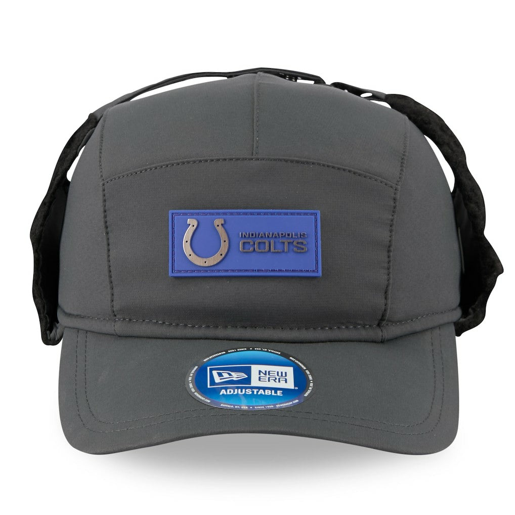 Indianapolis Colts New Era 2025 Sideline Cold Weather Runner Dog Ear Adjustable Hat - Charcoal - NFL