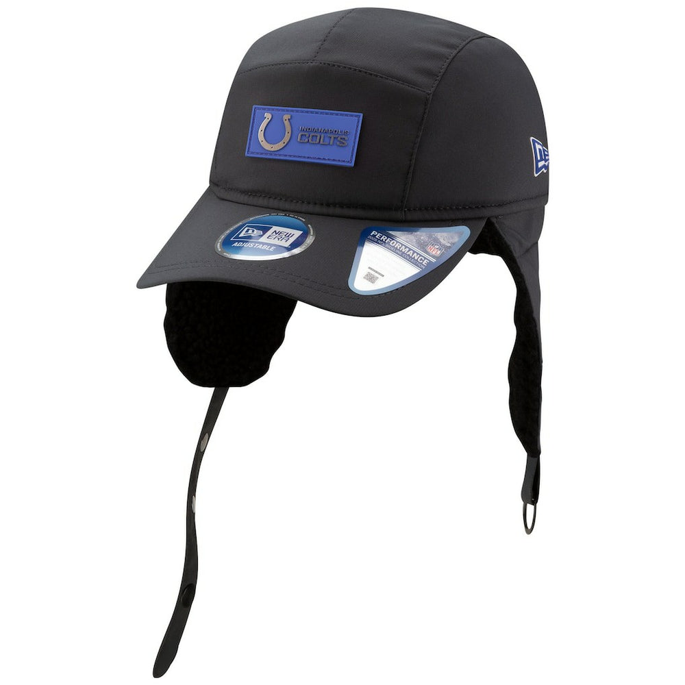 Indianapolis Colts New Era 2025 Sideline Cold Weather Runner Dog Ear Adjustable Hat - Charcoal - NFL