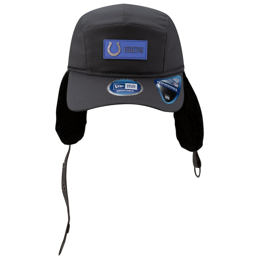 Indianapolis Colts New Era 2025 Sideline Cold Weather Runner Dog Ear Adjustable Hat - Charcoal - NFL