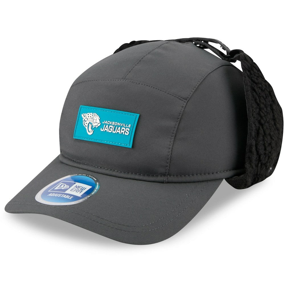 Jacksonville Jaguars New Era 2025 Sideline Cold Weather Runner Dog Ear Adjustable Hat - Charcoal - NFL