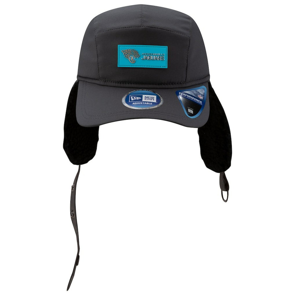Jacksonville Jaguars New Era 2025 Sideline Cold Weather Runner Dog Ear Adjustable Hat - Charcoal - NFL
