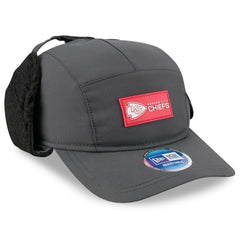 Kansas City Chiefs New Era 2025 Sideline Cold Weather Runner Dog Ear Adjustable Hat - Charcoal - NFL