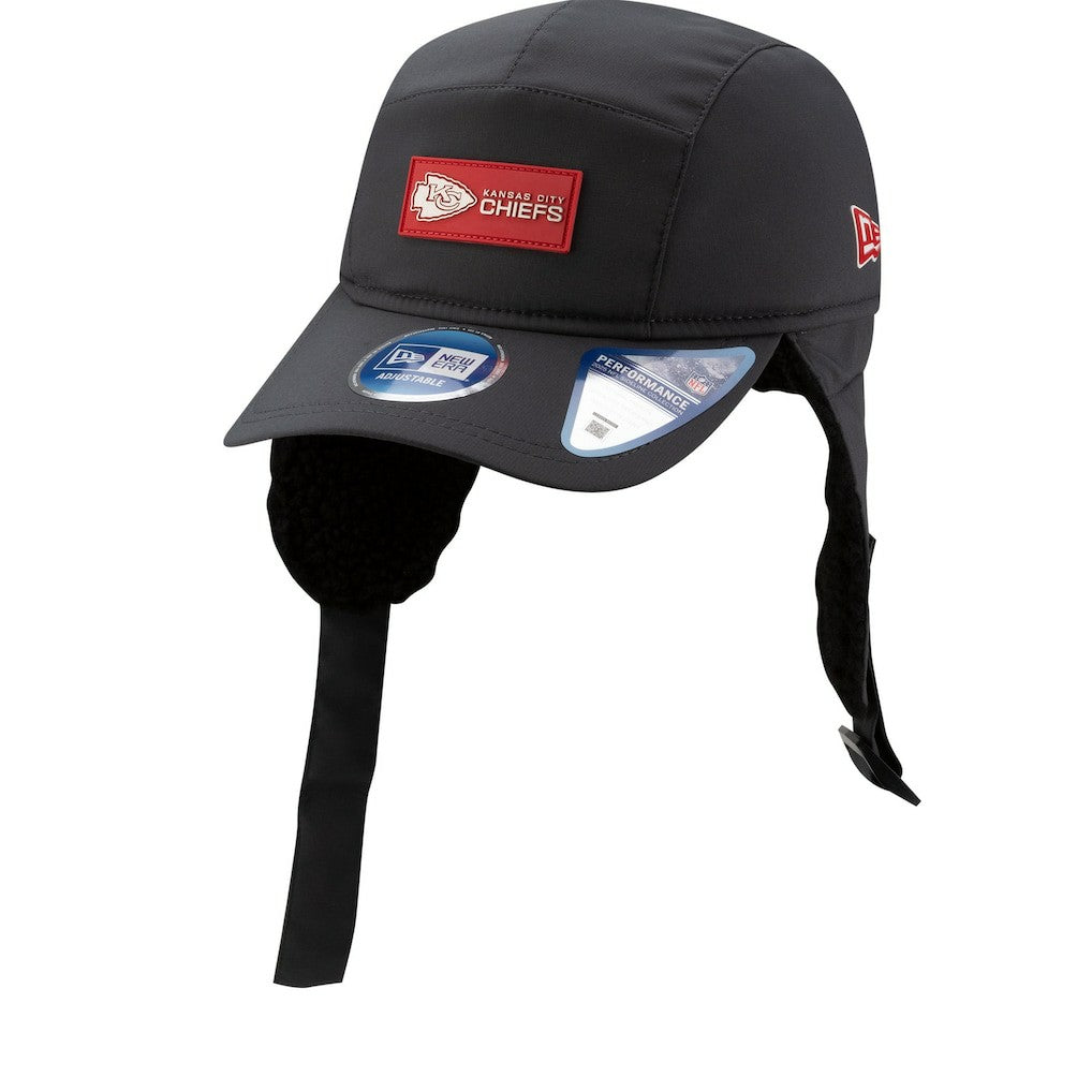 Kansas City Chiefs New Era 2025 Sideline Cold Weather Runner Dog Ear Adjustable Hat - Charcoal - NFL