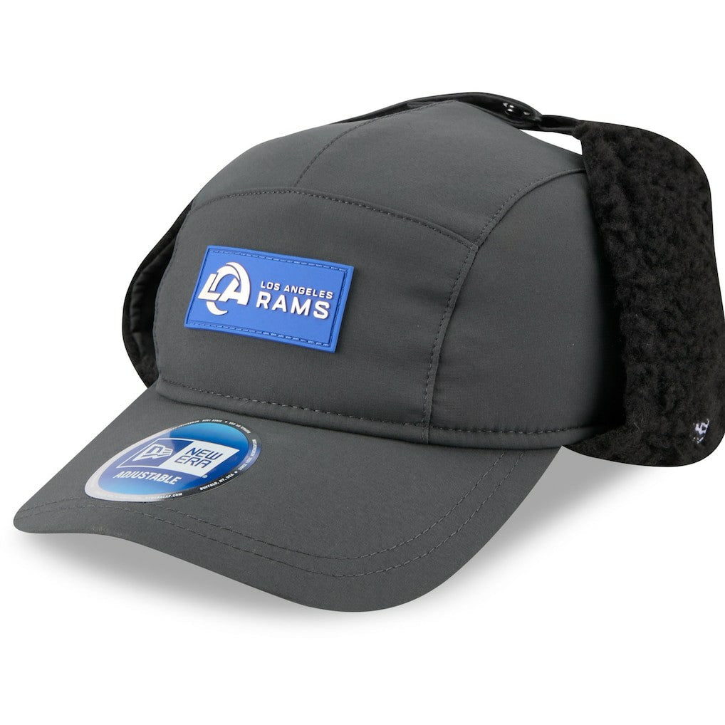 Los Angeles Rams New Era 2025 Sideline Cold Weather Runner Dog Ear Adjustable Hat - Charcoal - NFL