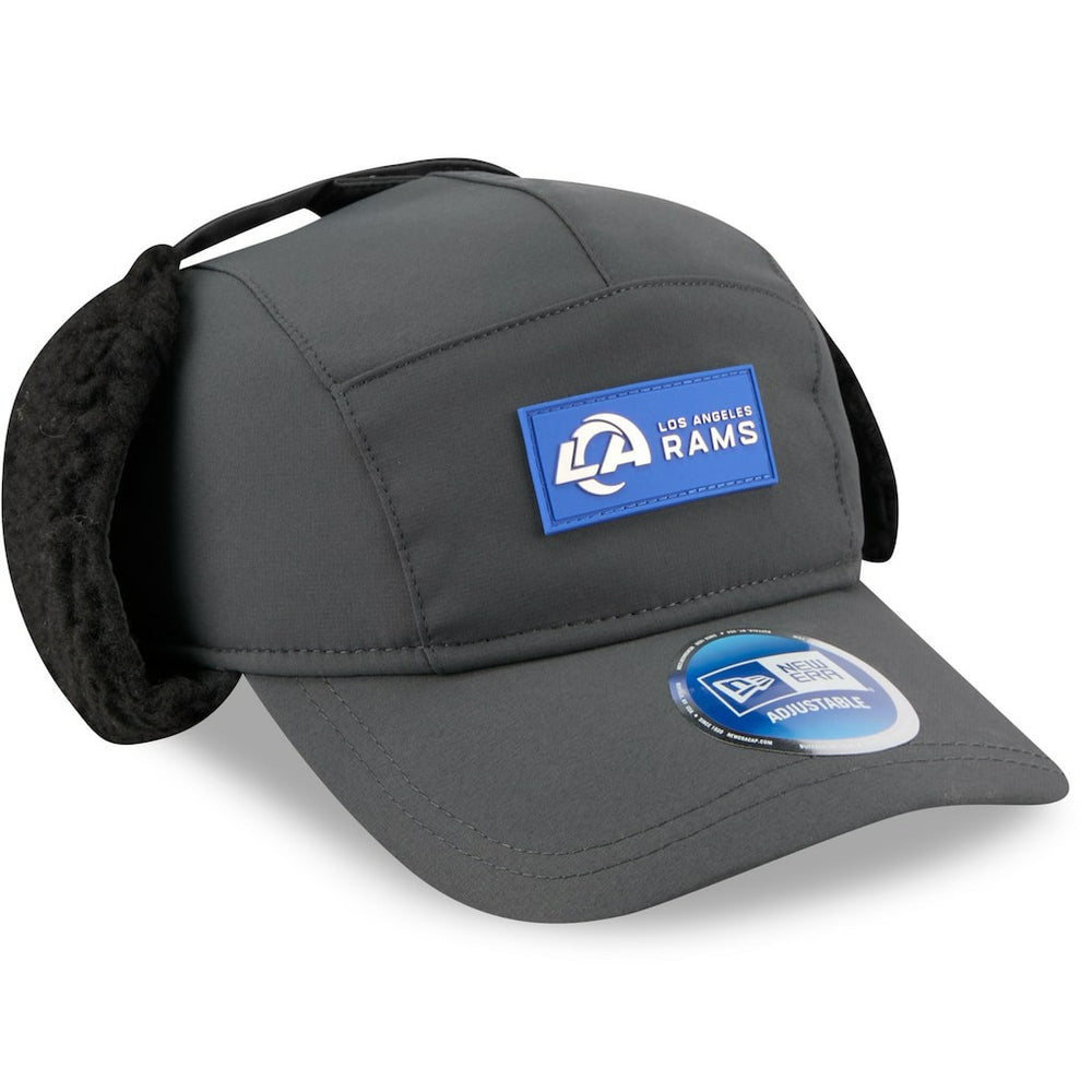 Los Angeles Rams New Era 2025 Sideline Cold Weather Runner Dog Ear Adjustable Hat - Charcoal - NFL