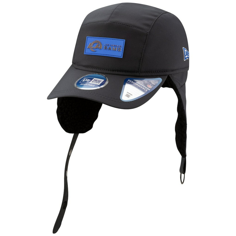 Los Angeles Rams New Era 2025 Sideline Cold Weather Runner Dog Ear Adjustable Hat - Charcoal - NFL