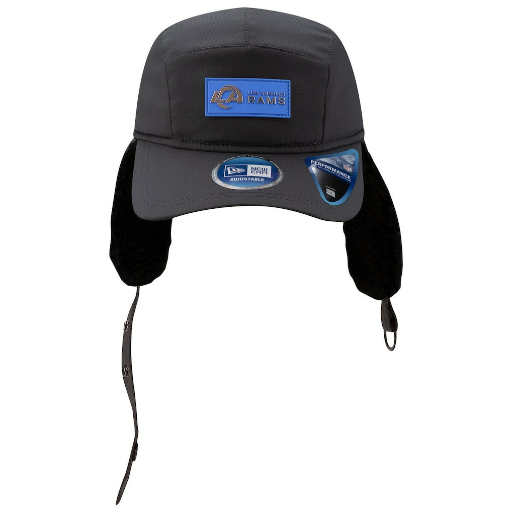 Los Angeles Rams New Era 2025 Sideline Cold Weather Runner Dog Ear Adjustable Hat - Charcoal - NFL