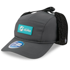 Miami Dolphins New Era 2025 Sideline Cold Weather Runner Dog Ear Adjustable Hat - Charcoal - NFL