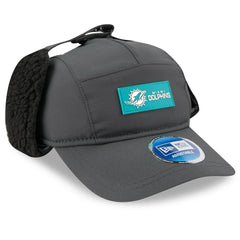 Miami Dolphins New Era 2025 Sideline Cold Weather Runner Dog Ear Adjustable Hat - Charcoal - NFL