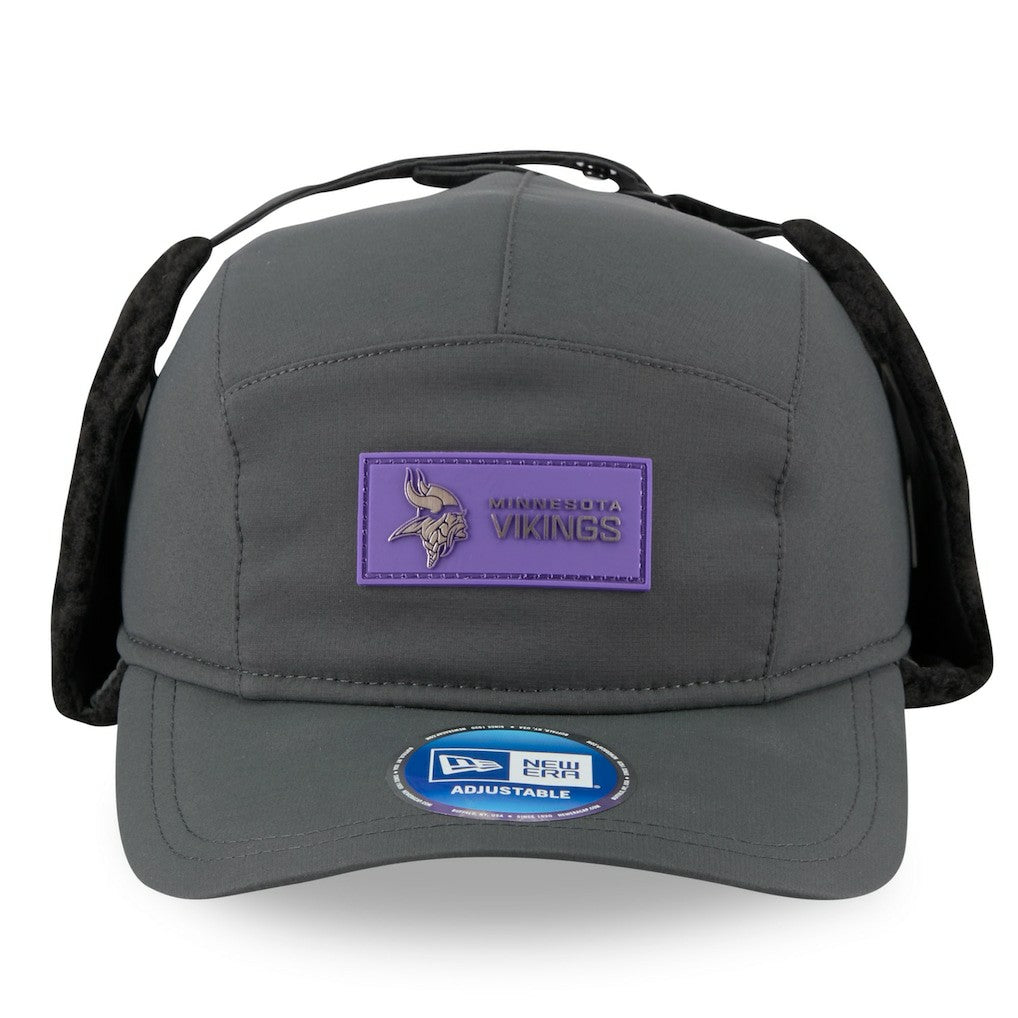 Minnesota Vikings New Era 2025 Sideline Cold Weather Runner Dog Ear Adjustable Hat - Charcoal - NFL