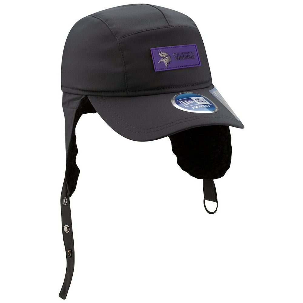 Minnesota Vikings New Era 2025 Sideline Cold Weather Runner Dog Ear Adjustable Hat - Charcoal - NFL