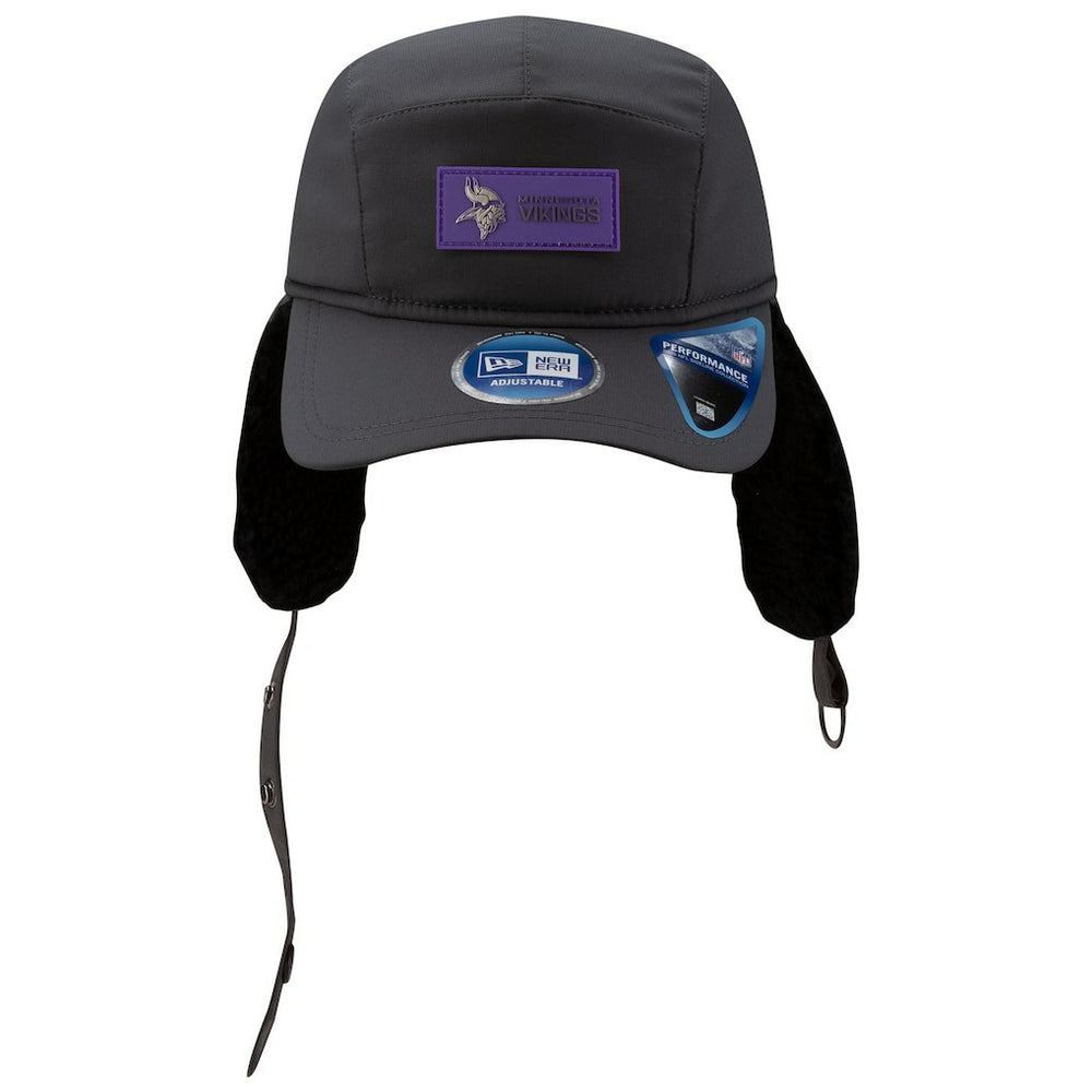 Minnesota Vikings New Era 2025 Sideline Cold Weather Runner Dog Ear Adjustable Hat - Charcoal - NFL