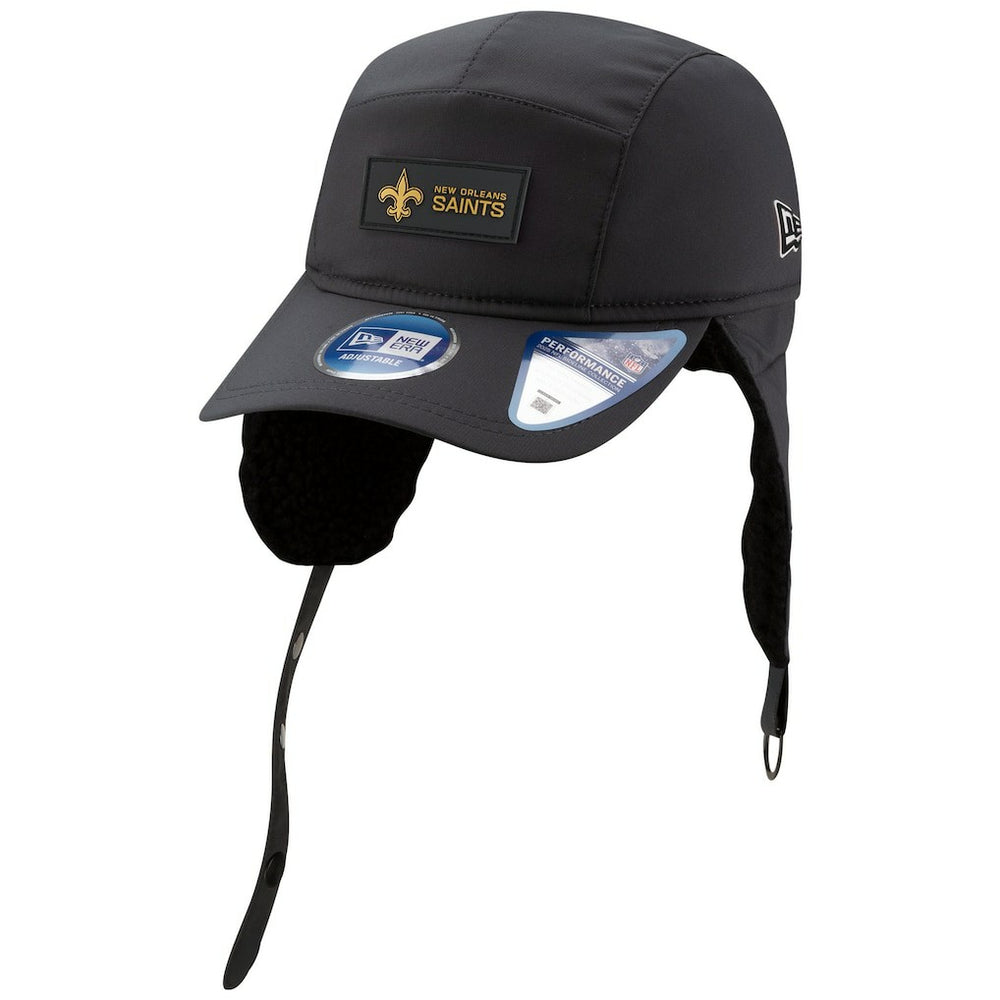 New Orleans Saints New Era 2025 Sideline Cold Weather Runner Dog Ear Adjustable Hat - Charcoal - NFL