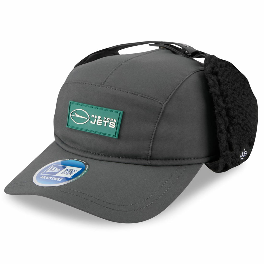 New York Jets New Era 2025 Sideline Cold Weather Runner Dog Ear Adjustable Hat - Charcoal - NFL
