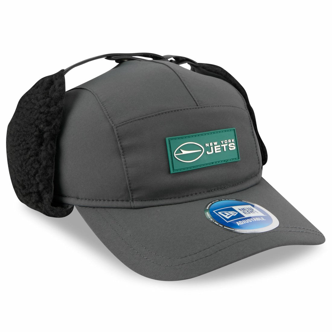 New York Jets New Era 2025 Sideline Cold Weather Runner Dog Ear Adjustable Hat - Charcoal - NFL