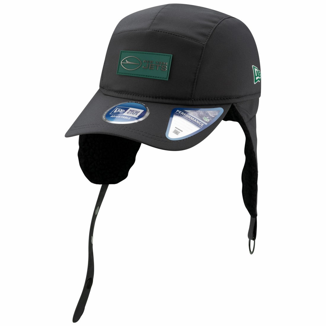 New York Jets New Era 2025 Sideline Cold Weather Runner Dog Ear Adjustable Hat - Charcoal - NFL