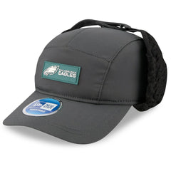 Philadelphia Eagles New Era 2025 Sideline Cold Weather Runner Dog Ear Adjustable Hat - Charcoal - NFL