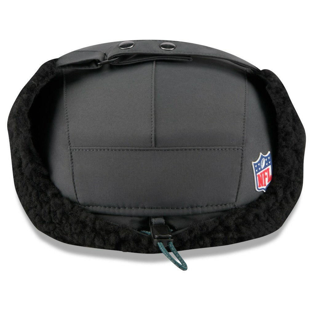 Philadelphia Eagles New Era 2025 Sideline Cold Weather Runner Dog Ear Adjustable Hat - Charcoal - NFL