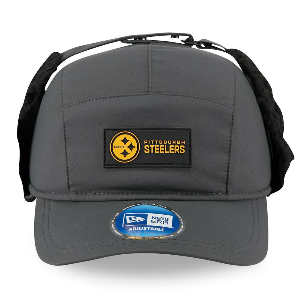 Pittsburgh Steelers New Era 2025 Sideline Cold Weather Runner Dog Ear Adjustable Hat - Charcoal - NFL