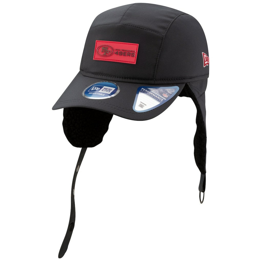 San Francisco 49ers New Era 2025 Sideline Cold Weather Runner Dog Ear Adjustable Hat - Charcoal - NFL