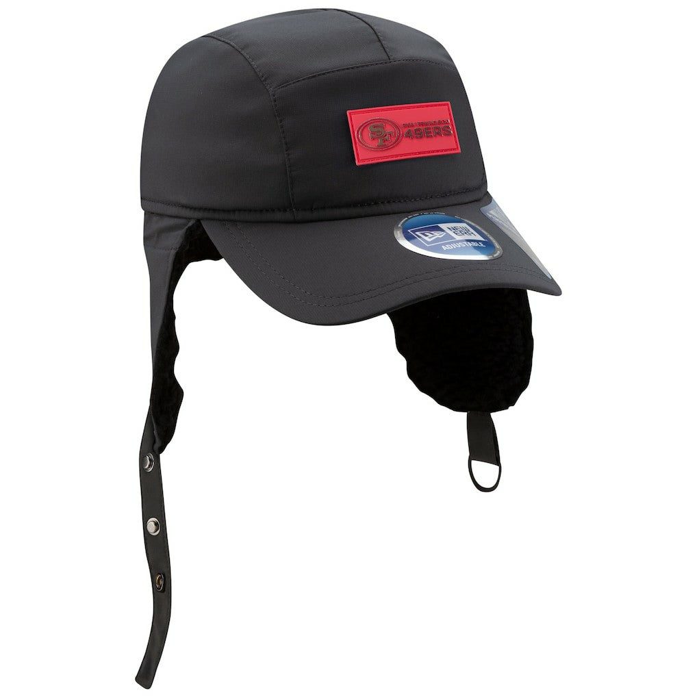 San Francisco 49ers New Era 2025 Sideline Cold Weather Runner Dog Ear Adjustable Hat - Charcoal - NFL