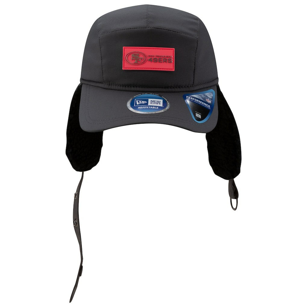 San Francisco 49ers New Era 2025 Sideline Cold Weather Runner Dog Ear Adjustable Hat - Charcoal - NFL