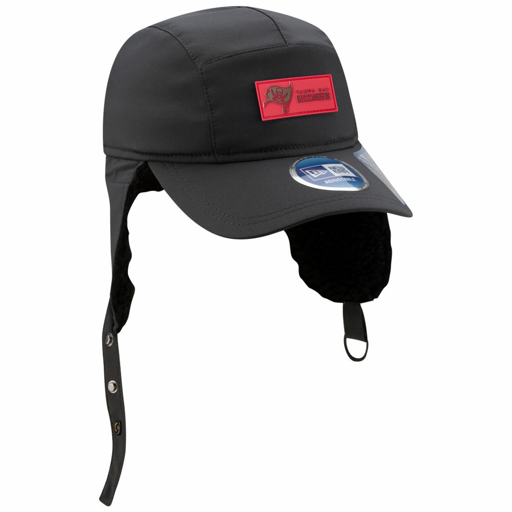 Tampa Bay Buccaneers New Era 2025 Sideline Cold Weather Runner Dog Ear Adjustable Hat - Charcoal - NFL
