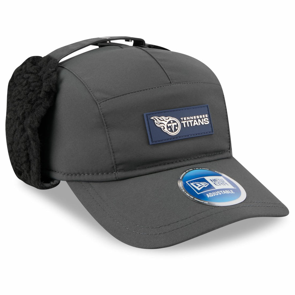 Tennessee Titans New Era 2025 Sideline Cold Weather Runner Dog Ear Adjustable Hat - Charcoal - NFL