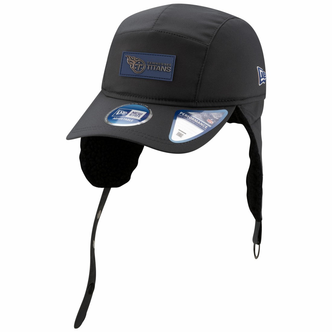Tennessee Titans New Era 2025 Sideline Cold Weather Runner Dog Ear Adjustable Hat - Charcoal - NFL