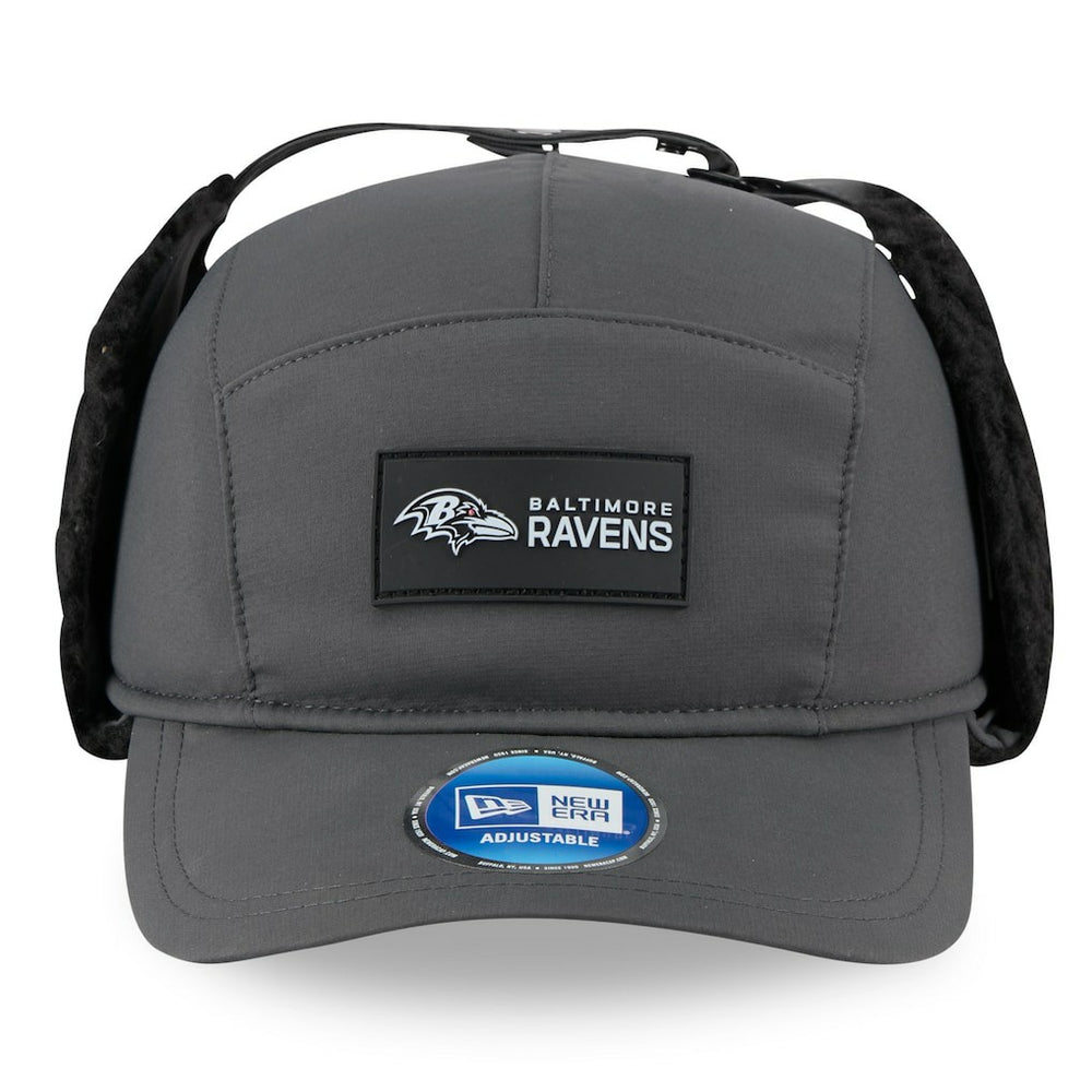 Baltimore Ravens New Era 2025 Sideline Cold Weather Runner Dog Ear Adjustable Hat - Charcoal - NFL