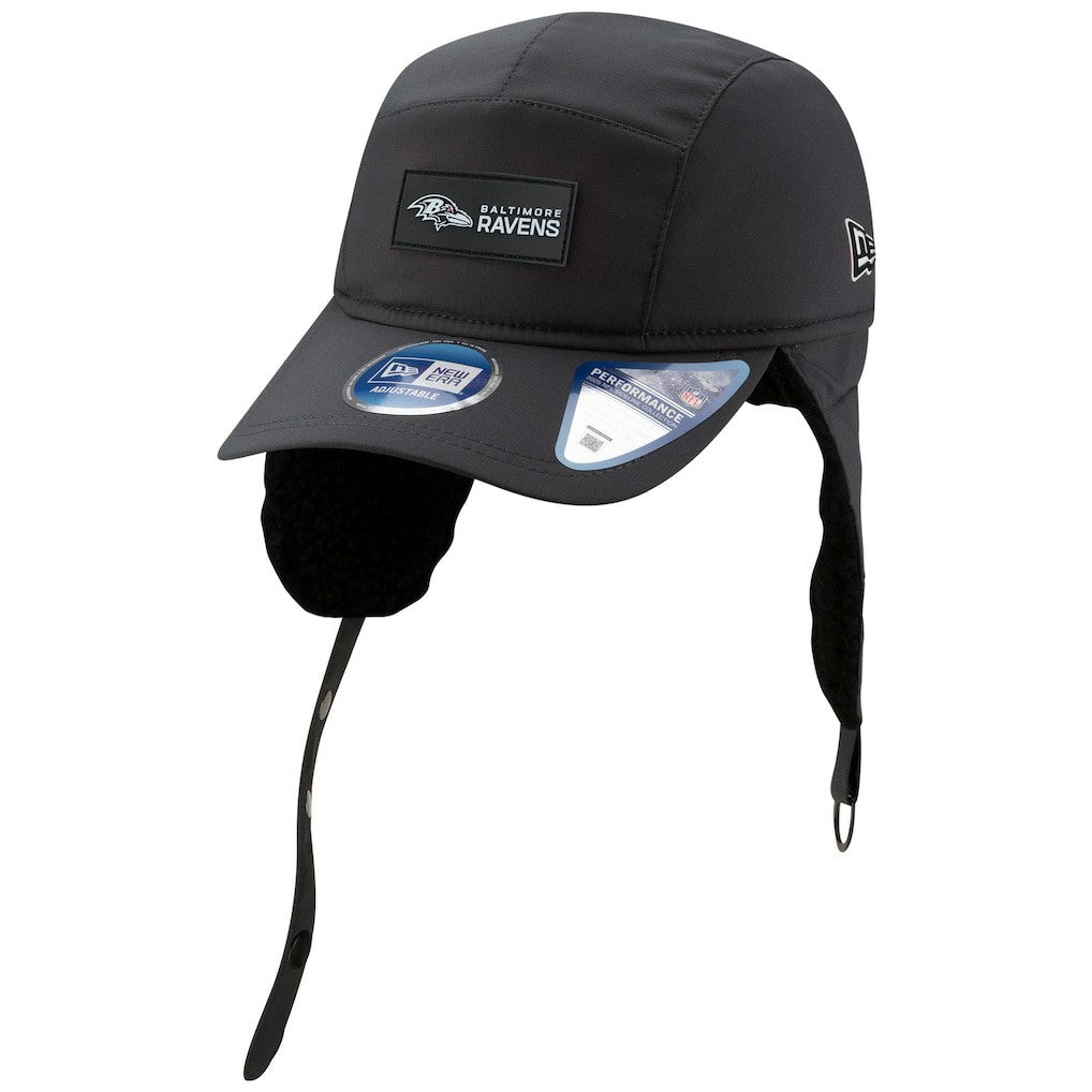 Baltimore Ravens New Era 2025 Sideline Cold Weather Runner Dog Ear Adjustable Hat - Charcoal - NFL