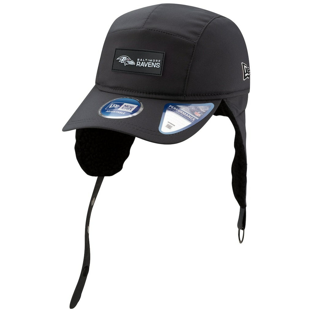 Baltimore Ravens New Era 2025 Sideline Cold Weather Runner Dog Ear Adjustable Hat - Charcoal - NFL