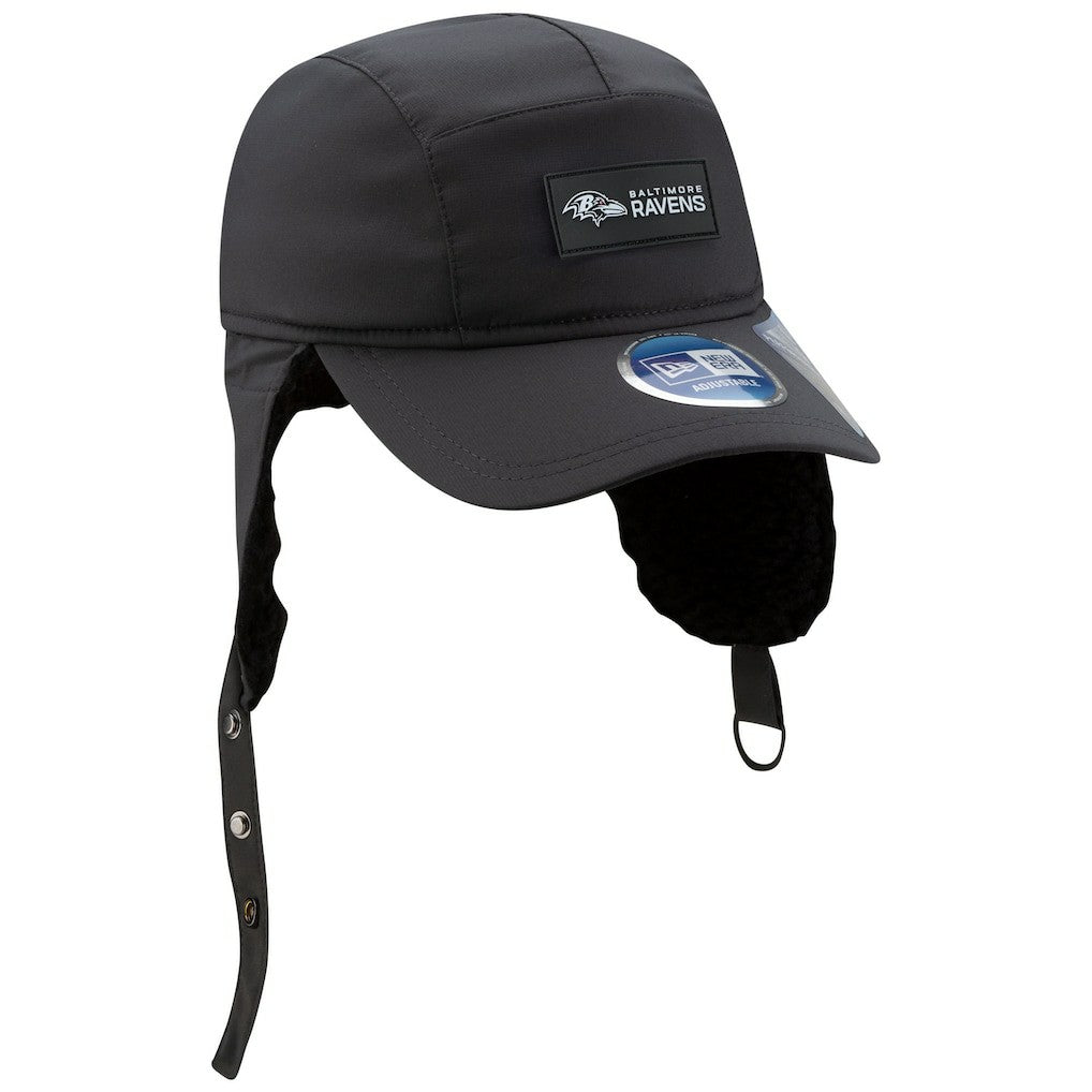 Baltimore Ravens New Era 2025 Sideline Cold Weather Runner Dog Ear Adjustable Hat - Charcoal - NFL