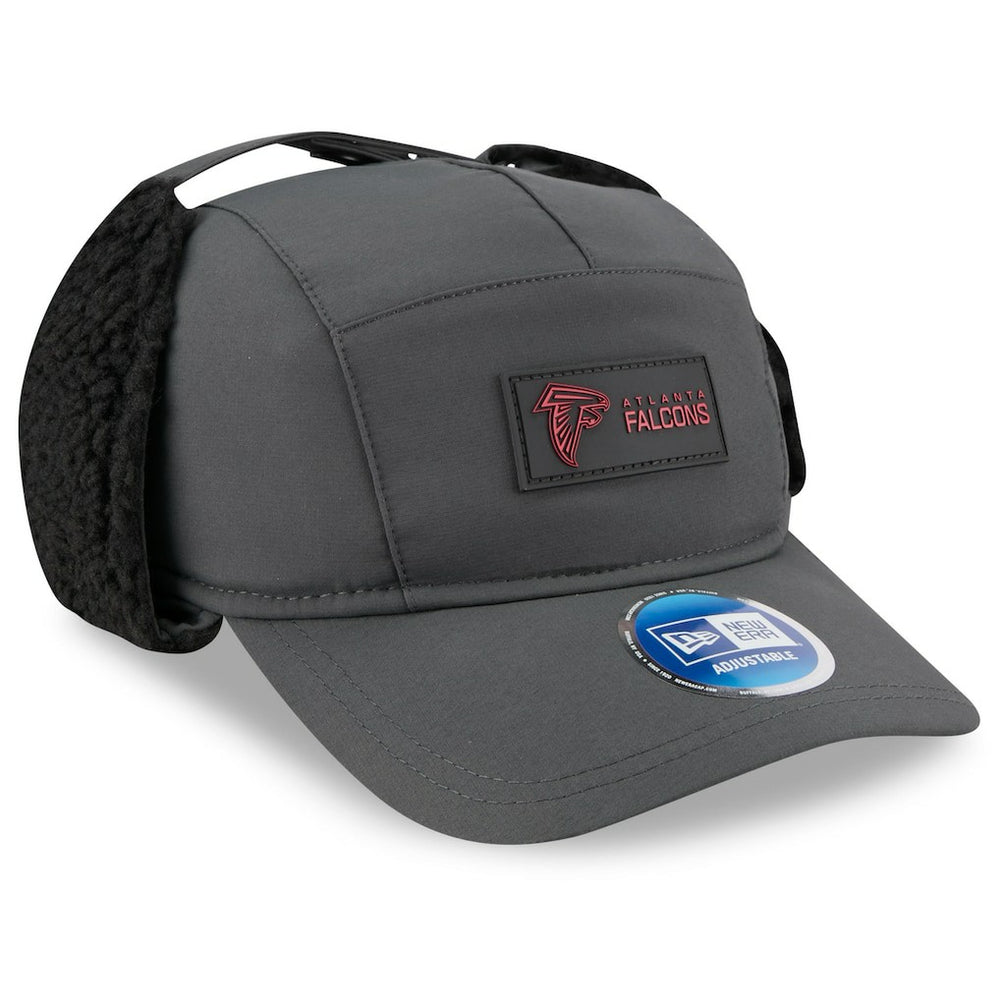 Atlanta Falcons New Era 2025 Sideline Cold Weather Runner Dog Ear Adjustable Hat - Charcoal - NFL