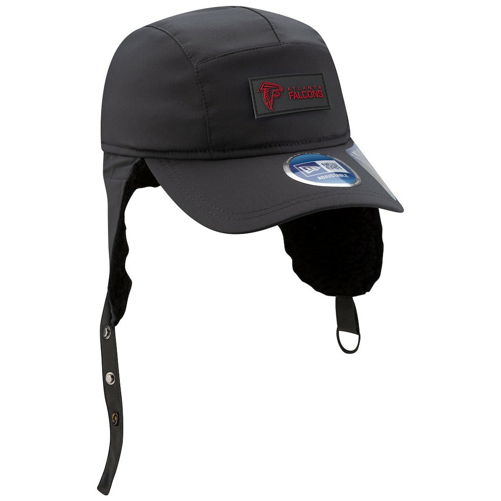 Atlanta Falcons New Era 2025 Sideline Cold Weather Runner Dog Ear Adjustable Hat - Charcoal - NFL