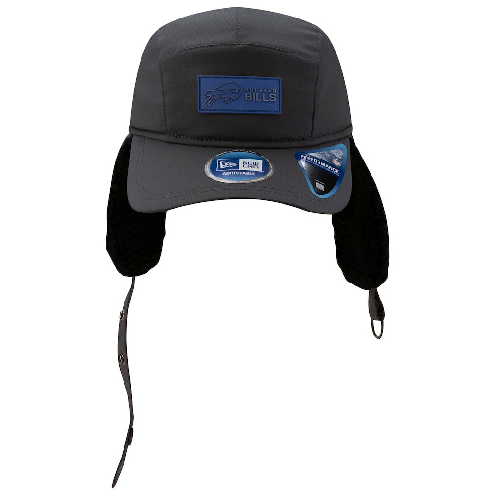Buffalo Bills New Era 2025 Sideline Cold Weather Runner Dog Ear Adjustable Hat - Charcoal - NFL