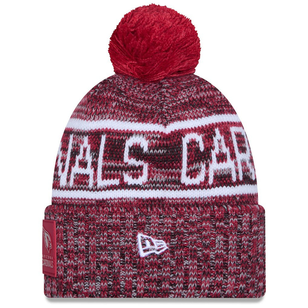 Arizona Cardinals New Era 2025 Sideline Cold Weather Cuffed Knit Hat with Pom - Cardinal - NFL