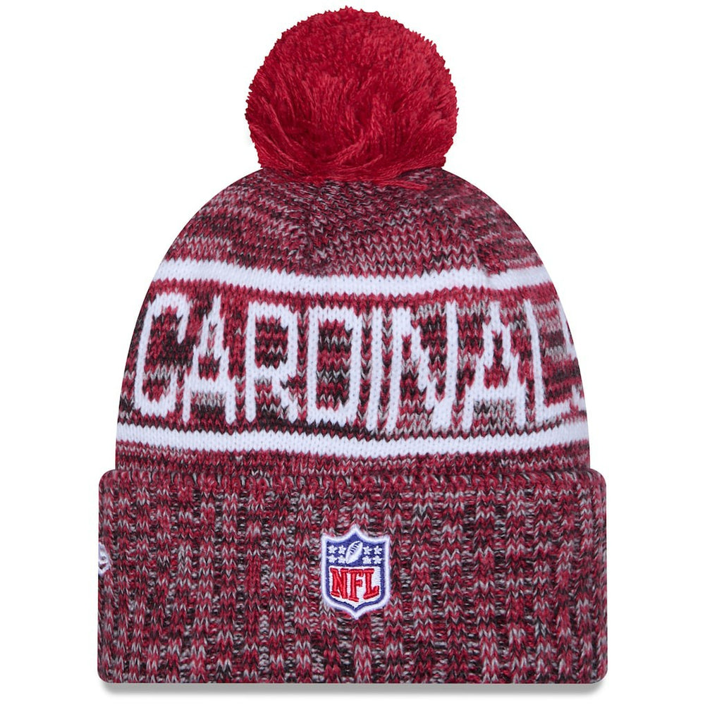 Arizona Cardinals New Era 2025 Sideline Cold Weather Cuffed Knit Hat with Pom - Cardinal - NFL