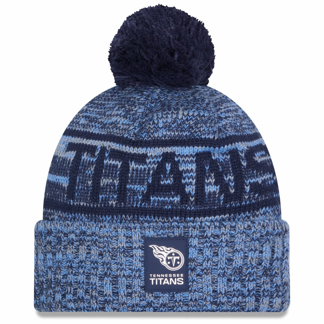 Tennessee Titans New Era 2025 Sideline Cold Weather Cuffed Knit Hat with Pom - Light Blue - NFL