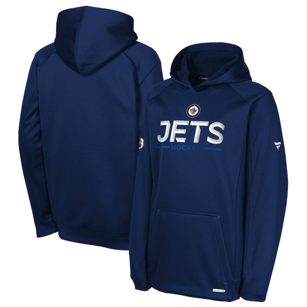 Winnipeg Jets Fanatics Youth Authentic Pro Rink Raglan Hoodie - Navy | Fanatics Clearance