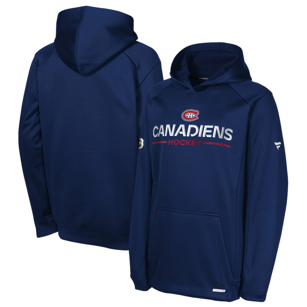 Montreal Canadiens Fanatics Youth Authentic Pro Rink Raglan Hoodie - Navy | Fanatics Lifestyle