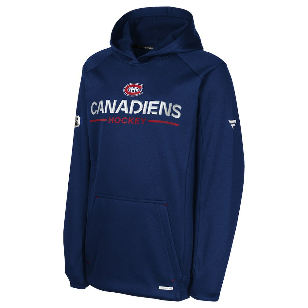 Montreal Canadiens Fanatics Youth Authentic Pro Rink Raglan Hoodie - Navy | Fanatics Lifestyle