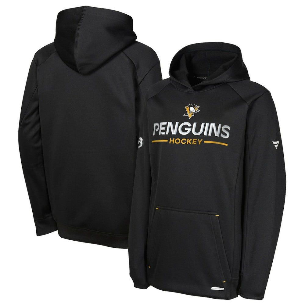 Pittsburgh Penguins Fanatics Youth Authentic Pro Rink Raglan Hoodie - Black | Fanatics Clearance
