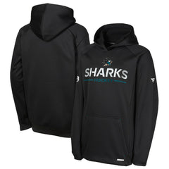San Jose Sharks Fanatics Youth Authentic Pro Rink Raglan Hoodie - Black | Fanatics sale