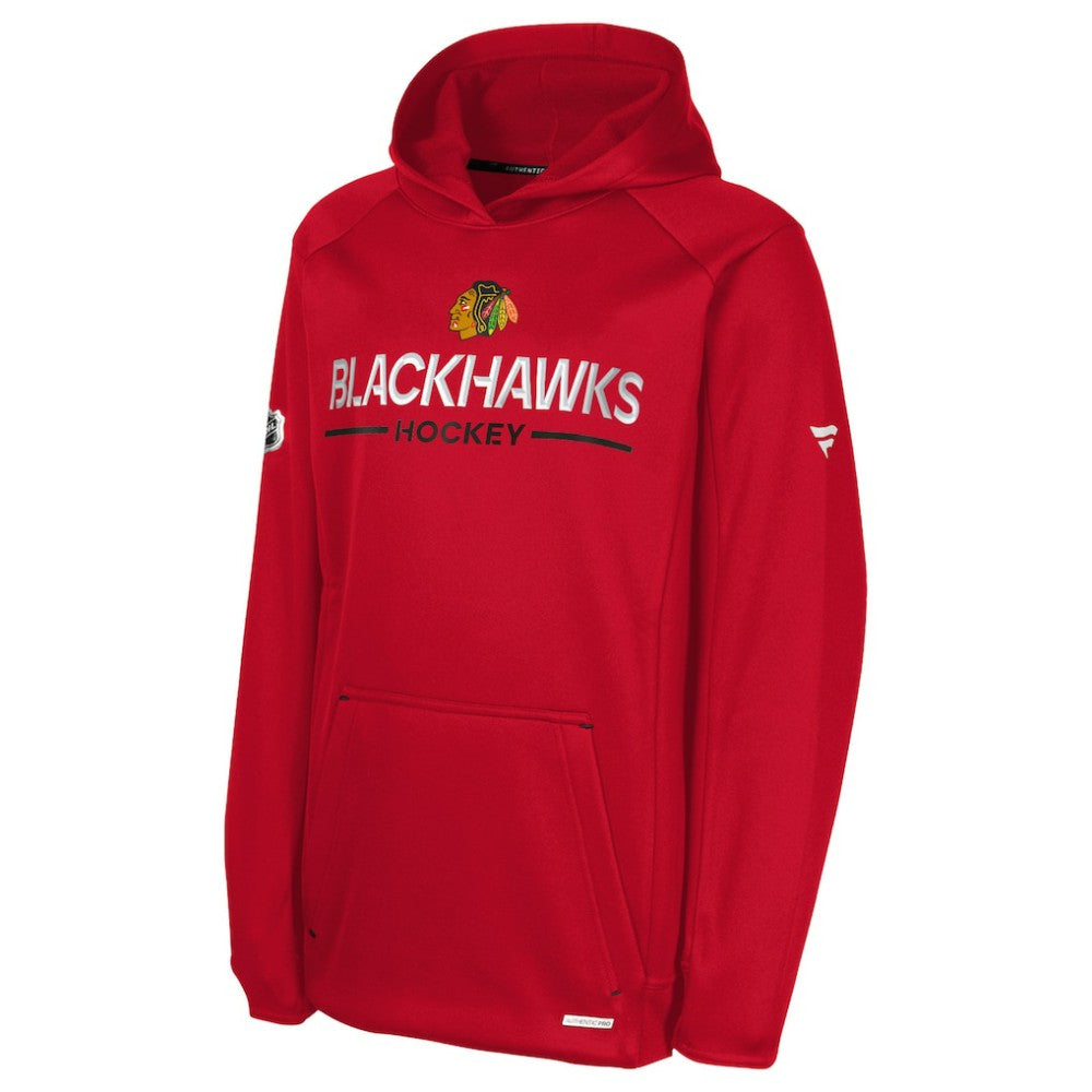 Chicago Blackhawks Fanatics Youth Authentic Pro Rink Raglan Hoodie - Red | Fanatics online