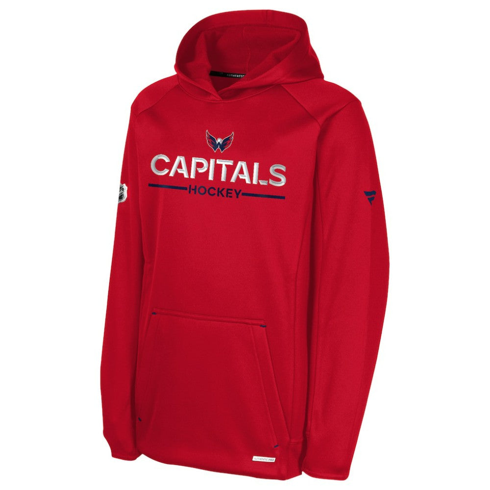 Washington Capitals Fanatics Youth Authentic Pro Rink Raglan Hoodie - Red | Fanatics Lifestyle