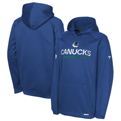 Vancouver Canucks Fanatics Youth Authentic Pro Rink Raglan Hoodie - Blue | Fanatics online
