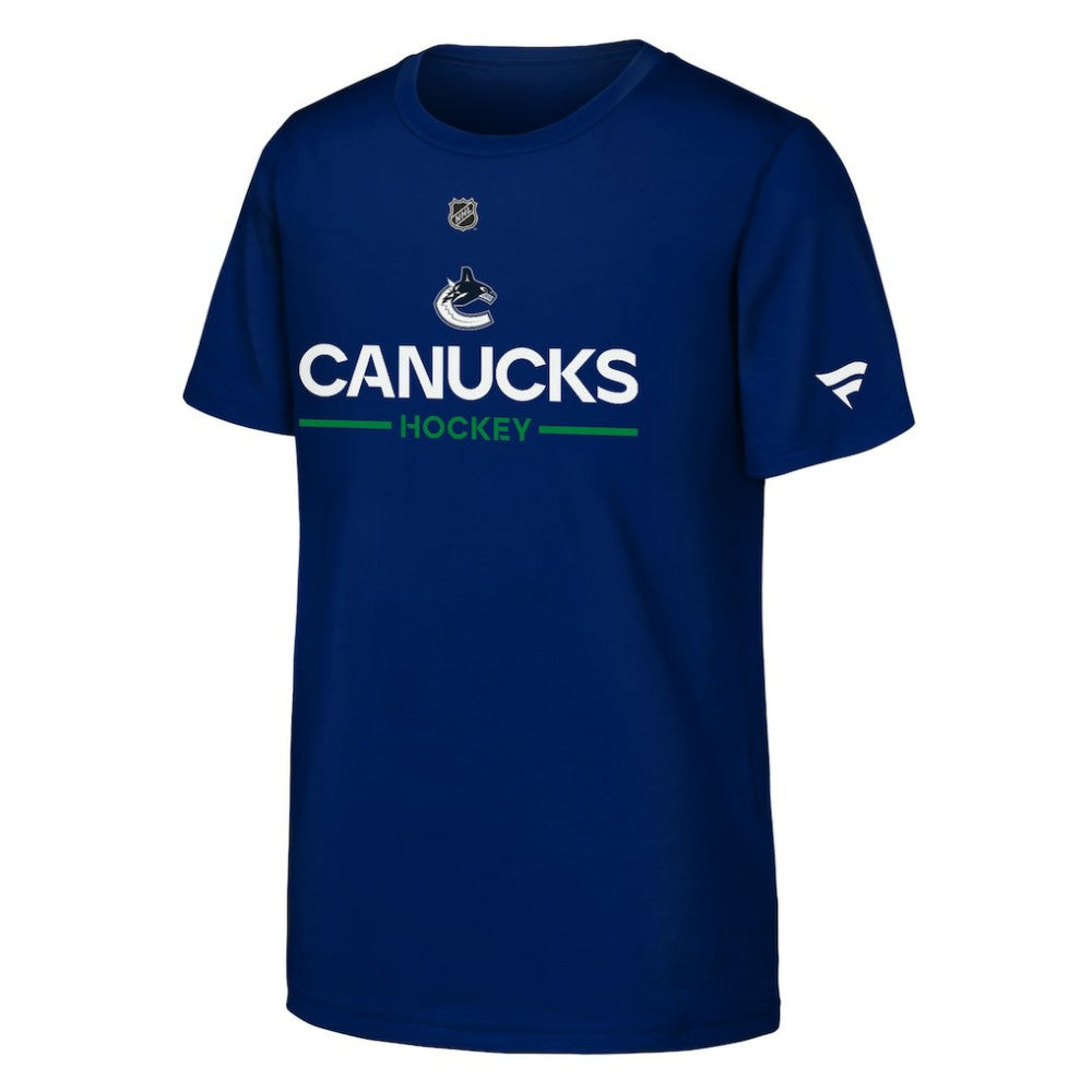 Vancouver Canucks Fanatics Youth Authentic Pro Wordmark T-Shirt - Blue | Fanatics online
