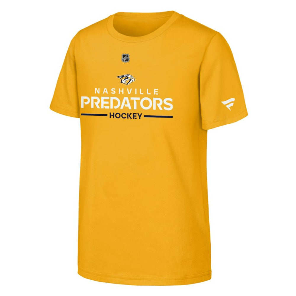 Nashville Predators Fanatics Youth Authentic Pro Wordmark T-Shirt - Gold | Fanatics Clearance