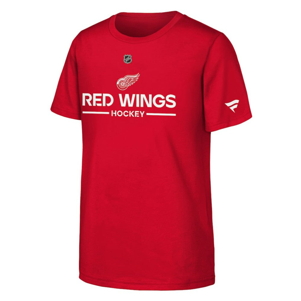 Detroit Red Wings Fanatics Youth Authentic Pro Wordmark T-Shirt - Red | Fanatics Lifestyle